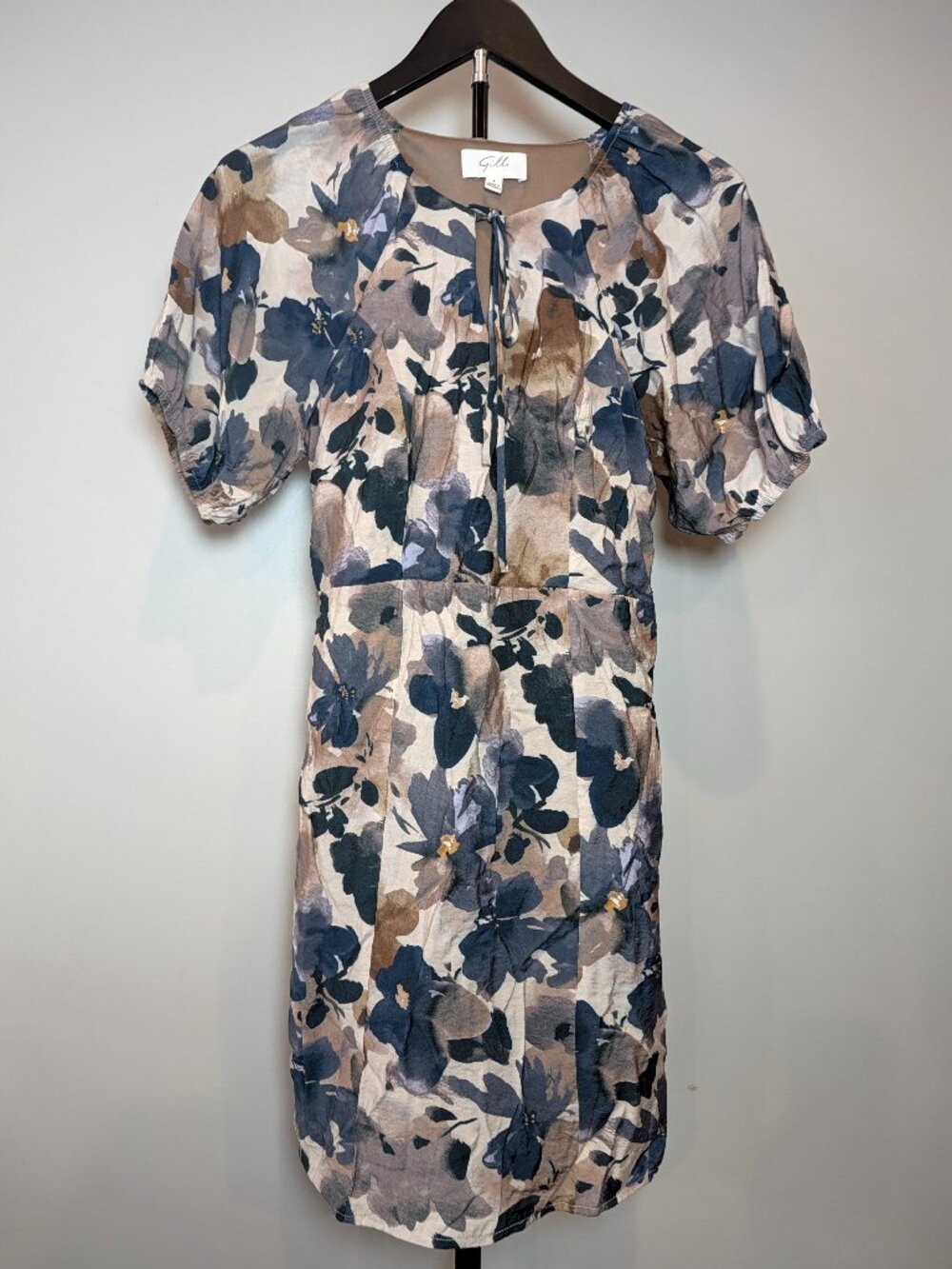 Gilli Women's Size S Navy Blue Floral Mini Dress Whimsical Wedding